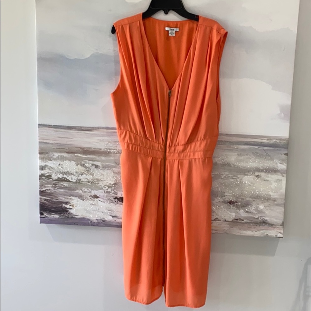 Orange zip up dress